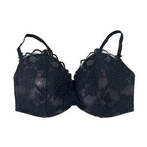 Adore Me Bra Women’s 36DDD Black Gray Lace Padded Underwire